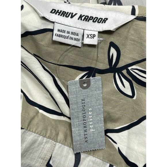 Anthropologie Dhruv Kapoor Shirt Dress Midi Women Floral Preppy Retro XSP NWT - Picture 11 of 11